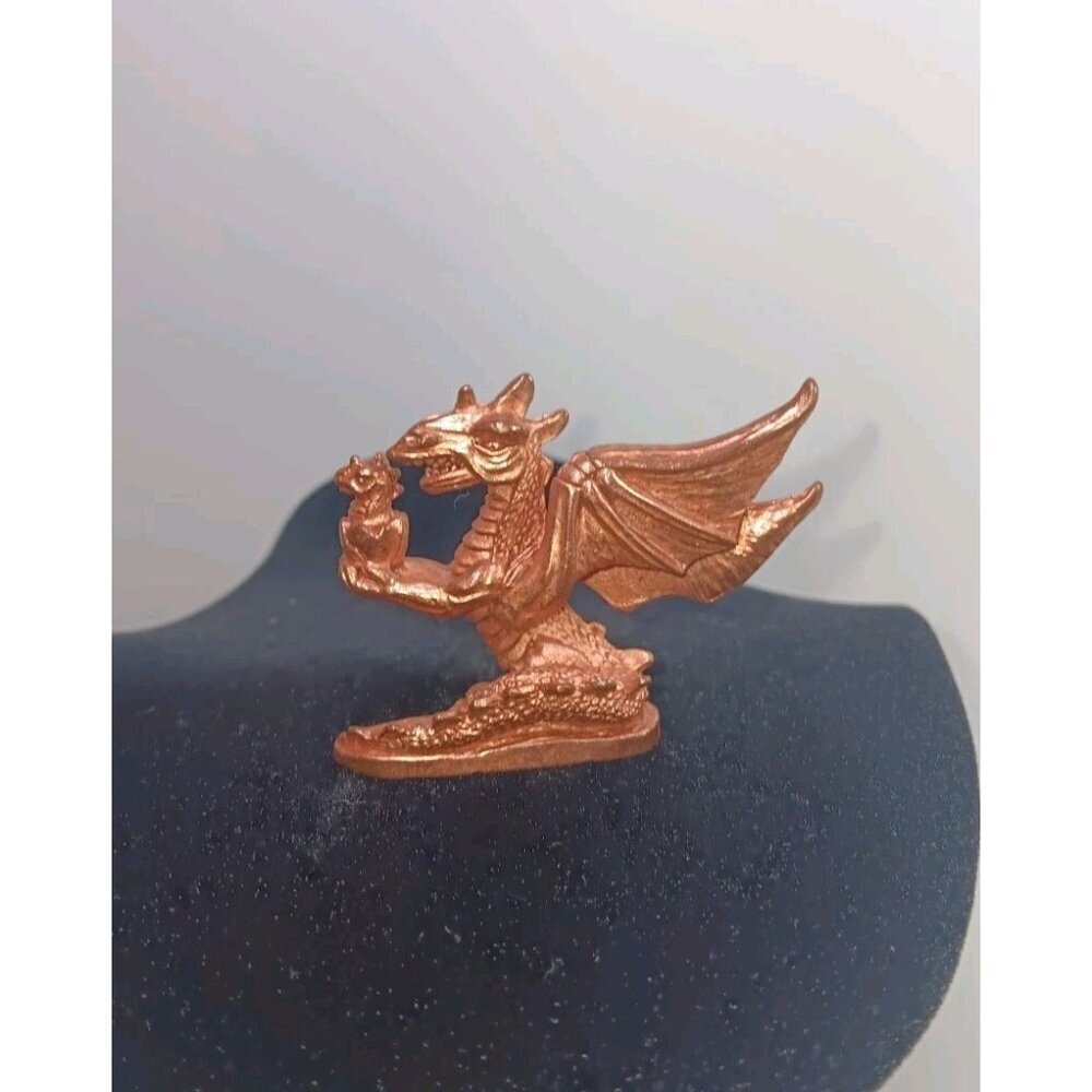 Vintage 1980 Rare Spoontiques Pewter Miniature Gold Dragon Figure 858